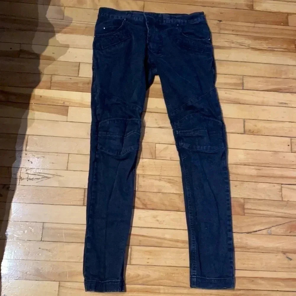 Balmain‎ black  moto jeans